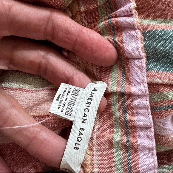 NWT American Eagle Striped Tie Back Tube Linen Jumpsuit - Picture 6 of 16